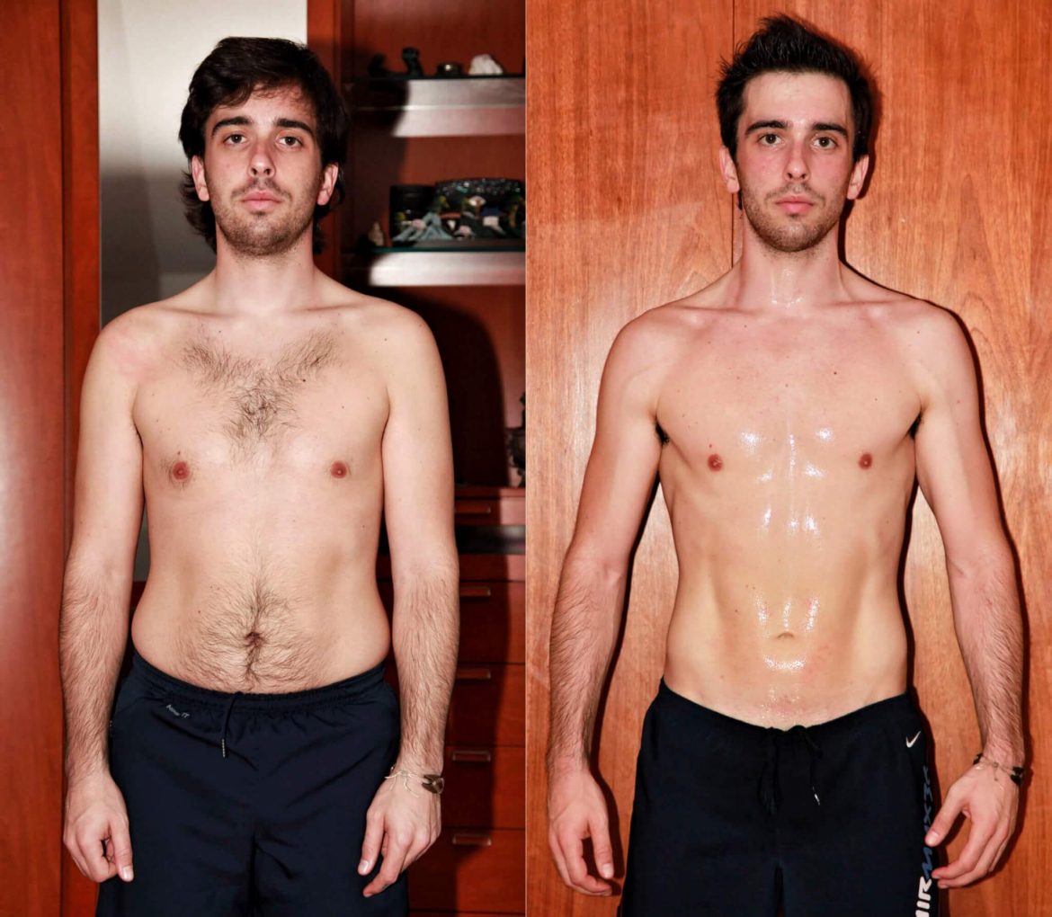 Marcos antes e depois de fazer o Insanity